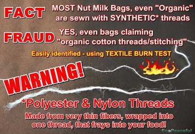 organic nut milk bag nylon polyester threads EcoPeaceful 400