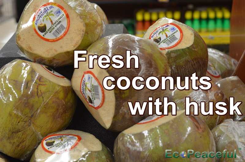 fresh green coconut with husk 800