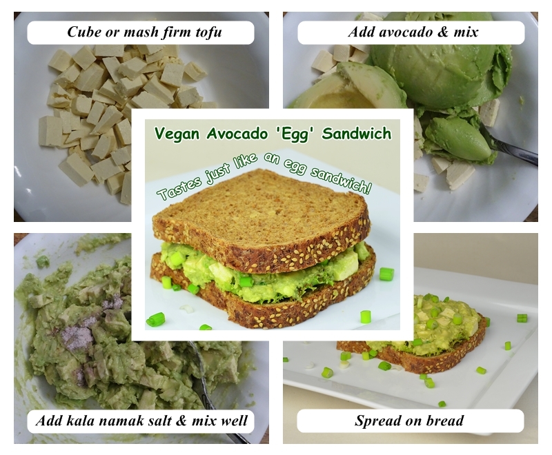 recipe steps vegan egg avocado sandwich